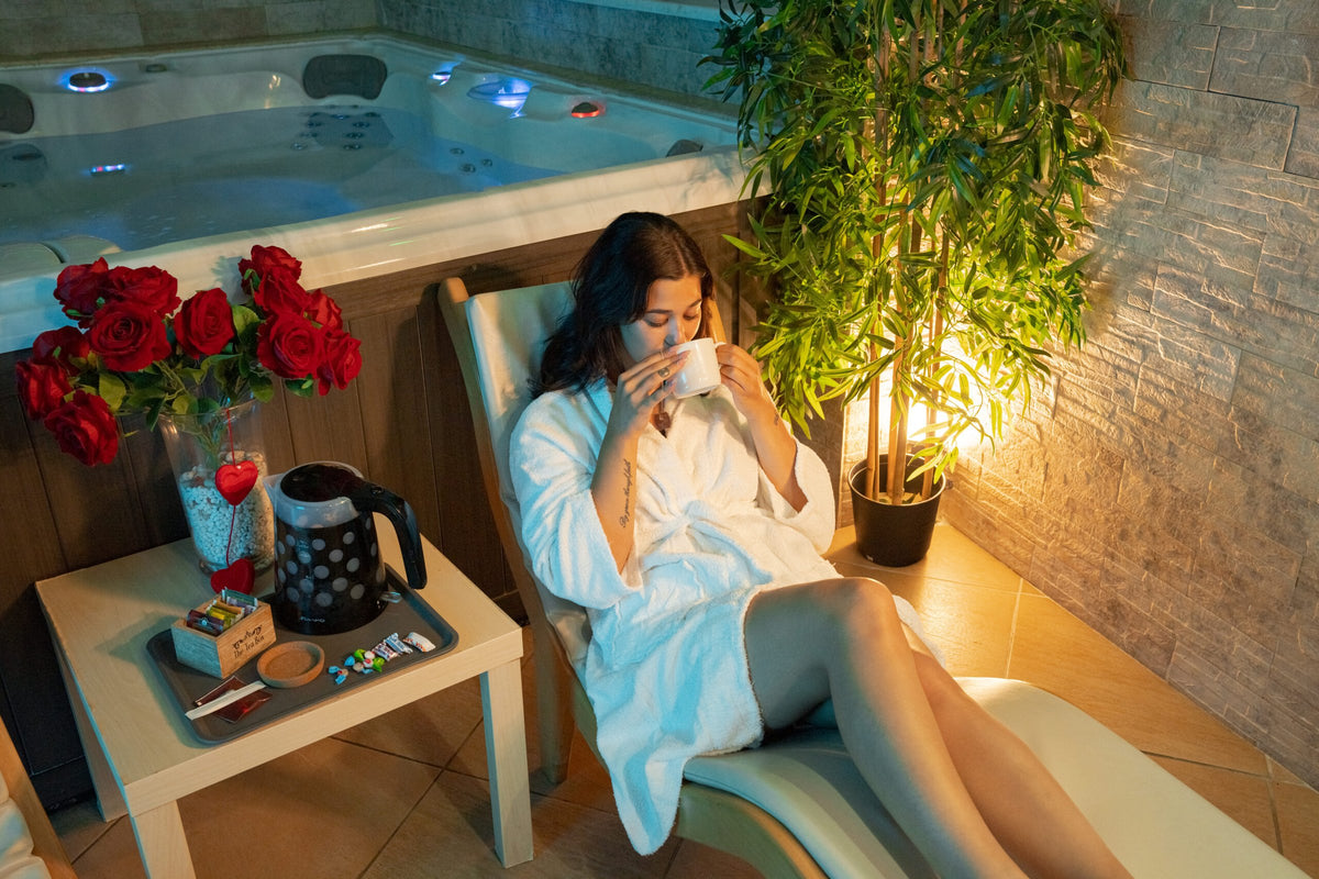 Momento di relax con la tisana nella SPA